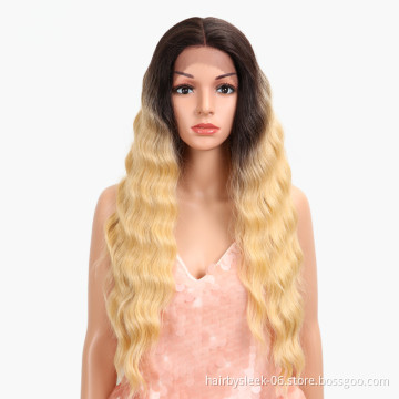 Popular ombre wholesale wave hair synthetic wig American 613 colored bohemian hair synthetic hair wigs